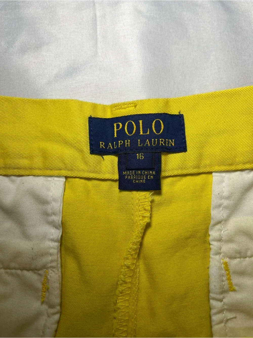 Polo Ralph Lauren Boys Classic Fit Yellow Chino Shorts Youth Size 16 Preppy